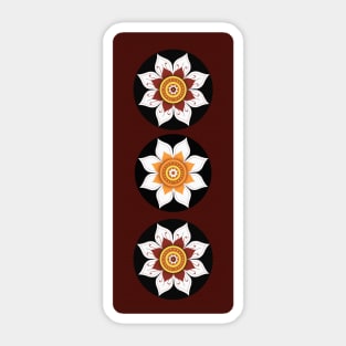 Traditional Asian Art Flower Design Sticker